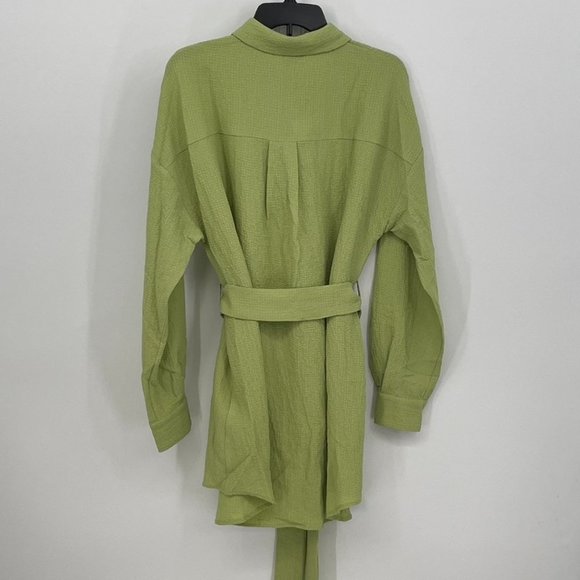 Lola May shirt Dress with Tie Waist in Green - Picture 4 of 7